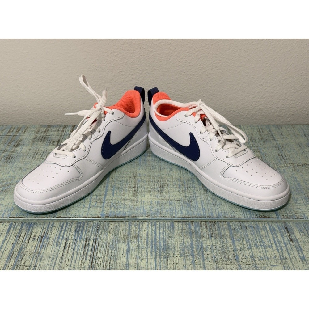 Nike Court Borough 2 GS Low Youth Shoes Size 6 White Dark Purple Dust Unisex New